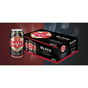 [Thùng (24) lon 330ml] Bia Black Đại Việt, Bia đen sản xuất theo luật bia tinh dòng của Bia Đức, không hóa chất, Bia việt dành cho người có gu