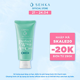 Sữa rửa mặt hỗ trợ trị mụn Senka Perfect Whip Acne Care 100g