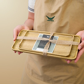 Khay gỗ keo đa năng hình chữ nhật Vibasic, đa dạng kích thước, chụp hình decor đựng đồ trang trí