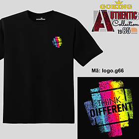THINK DIFFERENT, mã logo-g66. Áo thun nam nữ siêu đẹp, form unisex. Áo phông GOKING hàng hiệu, quà tặng cao cấp cho gia đình, cặp đôi, lớp nhóm, doanh nghiệp - Đen, vải thun lạnh - XS