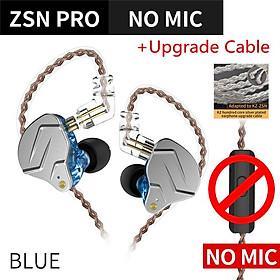 KZ ZSN PRO 1DD 1BA Công nghệ lai HIFI Kim loại Tai nghe In Ear Bass Earbud Sport Tai nghe khử tiếng ồn ZSN AS10 ZS10 PRO ZST Màu sắc: xanh lam không có cáp mic