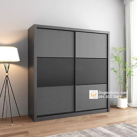 Tủ áo cửa lùa gỗ công nghiệp giá rẻ C2m x D1m8 - TA332