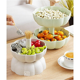 Mua Khay đựng bánh kẹo trái cây đa năng 2 tầng hình bí ngô xinh xắn HT144 - Giao Ngẫu Nhiên