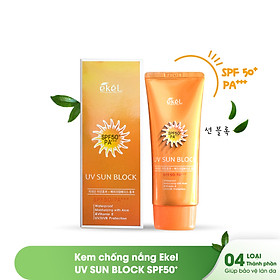 Kem Chống Nắng UV SunBlock Ekel Khả Năng Chống Nắng Cao SPF 50+,Ngăn Ngừa Laõ Hóa , Bảo Vệ Da Nhập Khẩu Hàn Quốc 70ml