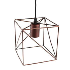 Cube Lamp Cage Pendant Light Cage Ceiling Lampshade for Corridor Porch Cafe Bar