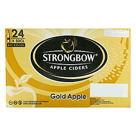 Thùng 24 Chai Nước Táo Lên Men Strongbow Gold - Vị Táo Nguyên Bản (330ml / Chai)
