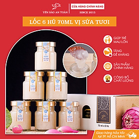 Yến chưng cho bé vị Sữa Tươi giúp tăng sức đề kháng từ tổ yến Khánh Hoà, Yến Sào An Toàn combo 6 hũ 70ml
