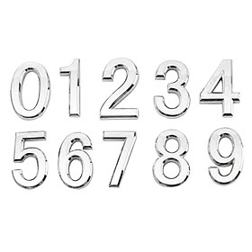 3-7pack Silver Plastic Self-Adhesive House Hotel Door Number  Sticky Numeric