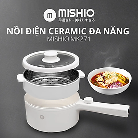 Nồi điện ceramic Mishio MK271 nấu lẩu, mỳ, canh, súp dễ dàng - Hàng chính hãng