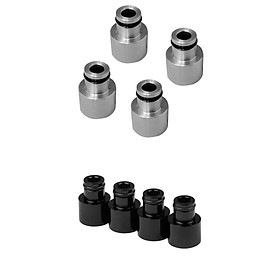 8pcs Fuel Injector Adapters Replace for Car Black+Sliver