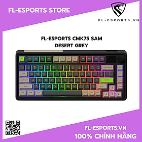 Bàn phím FL-Esports CMK75 SAM Desert Grey | 3 Mode | Màn hình TFT | Pin 3000mAh - Hàng chính hãng