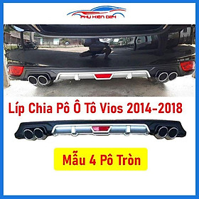 Lippo, líp chia pô ô tô Vios 2014-2015-2016-2017-2018 Mẫu 4 Pô Tròn chuẩn form xe thể thao