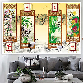 Mua TRANH DÁN TƯỜNG 3D TỨ QUÝ -TRANH DÁN TỨ QUÝ TÙNG TRÚC CÚC MAI