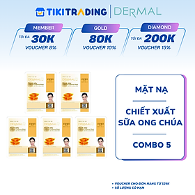 Combo 5 Mặt Nạ Dermal Tinh Chất Collagen Với Chiết Xuất Sữa Ong Chúa