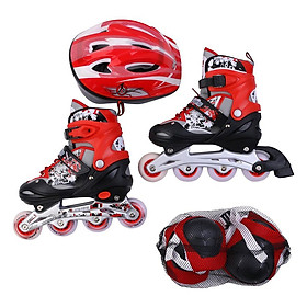 Combo Giày trượt patin Longfeng 906 + Mũ bảo hiểm + Bảo vệ chân tay