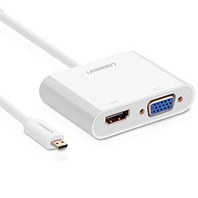 Mua Cáp Chuyển Micro HDMI To HDMI Và VGA Ugreen MM115 30354 - Trắng - Hàng Chính Hãng