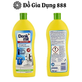 Dung Dịch Tẩy Cặn Nước Denkmit Giúp Khử Cặn Canxi, Loại Bỏ 99% Vi Khuẩn Trong Ấm Siêu Tốc, Đáy Nồi Inox, 250ml, Nhập Đức