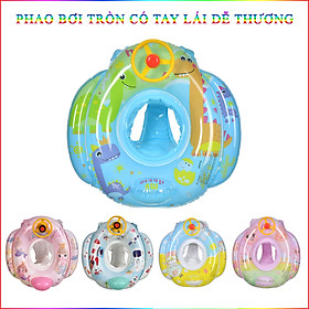 Phao Bơi Tròn Cho Bé Có Tay Lái Nhiều Hình Dễ Thương 80Cm