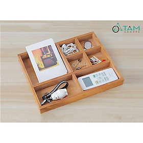 Mua Khay gỗ trang trí chữ nhật chia 7 ngăn nhỏ số 15