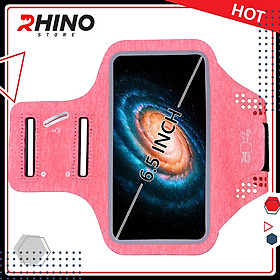 Bao, Túi đựng Điện Thoại tới 6.5 Inch Đeo tay chạy bộ ,Tập thể dục Rhino B101 Kháng nước, chống thấm, có thể cắm tai nghe phù hợp điện thoại Samsung, Iphone, Sony, Xiaomi,... - Hàng chính hãng - Hồng