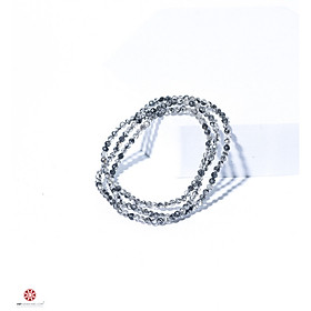 Vòng tay đá thạch anh tóc đen tự nhiên kiểu mài facet 5mm quấn 3 lines thời trang - hợp mệnh Thủy, Mộc  - Mang lại may mắn và thu hút tài lộc | VietGemstones