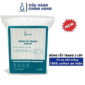 bông tẩy trang 222 miếng Likado (1 gói ) 