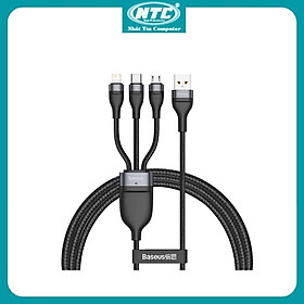 Mua Cáp sạc nhanh 3 đầu Baseus Flash Charging 3in1 Type C/ LN/ Micro  5A/66W  dài 1.2M - Hàng Chính Hãng
