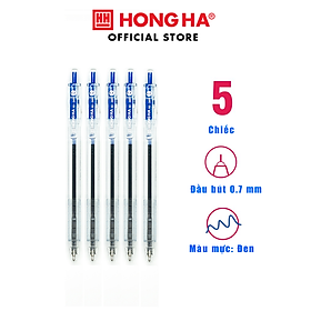 Combo 5 Bút Semi gel học sinh Hồng Hà ngòi 0.7mm - 2603