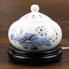 Mua Lư Xông Đốt Trầm Hương  Tinh Dầu - Lư Gốm Sứ Xông Trầm Hương  Tinh Dầu Bằng Điện Có Hẹn Giờ (Timer)