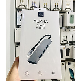 Hub Wiwu Alpha 4 in 1 A440 Pro cắm thiết bị USB C hoặc thiết bị ngoại vi,  USB C sang 4 cổng USB 3.0, Hỗ trợ truyền dữ liệu nhanh tối đa 5Gbps - Hàng chính hãng