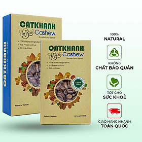 Hạt điều rang muối vỏ lụa Cát Khánh hộp 450gr 