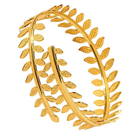 Leaf Feather Arm Bracelet Chain for Women Girls Open Upper Arm Bangle Armlet