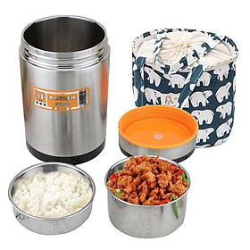 Mua CaMen Hộp Đựng Cơm Giữ Nhiệt Inox 304 1400Ml +Túi Giữ Nhiệt