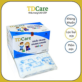 Khẩu Trang Y Tế Kháng Khuẩn Trẻ Em TDCare- Hộp 50 Cái.