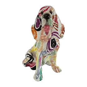 Colorful Dog Statue Animal Figure Home Decor Dog Graffiti Figurine Sculpture