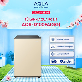 Tủ lạnh Aqua 90 lít AQR-D100FA(GG) - Màu be - Freeship toàn quốc - Có hỗ trợ đổi sang hồng - Hàng chính hãng