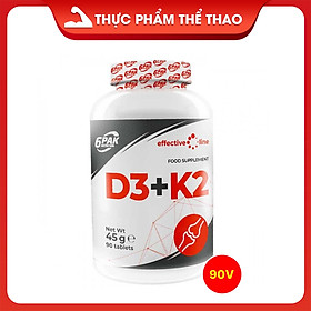 Viên uống bổ sung D3K2 (MK-7) - Hỗ trợ xương khớp chắc khỏe - Hộp 90 viên - Hàng chính hãng 6PAK