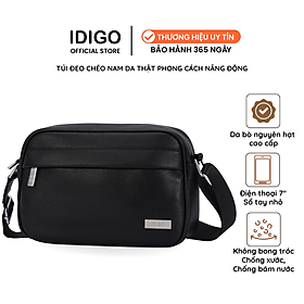 Túi đeo chéo nam da thật cao cấp, túi da công sở unisex phom chữ nhật năng động MB1 - 7010