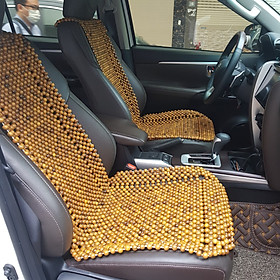 Đệm lót ghế ô tô hạt gỗ Bách Xanh 100% tự nhiên tựa lưng massage trên ô tô cài dạng Đàn BX-D