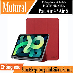 Case bao da chống sốc canvas cho iPad Air 4 / Air 5 M1 10.9 inch hiệu Mutural Yashi Series trang bị ngăn đựng bút, thiết kế tản nhiệt, hỗ trợ smartsleep - hàng nhập khẩu