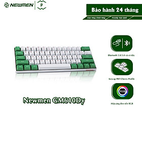 Mua Bàn phím cơ không dây Dual Mode Newmen GM610Dy (Matcha keycap Extra)  MX Hotswap  Keycap PBT Doubleshot  LED 20 hiệu ứng  bảo hành 24 tháng - Hàng chính hãng
