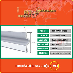 Ron Chặn Khe Cửa HT SYS - Chất Liệu PU Và PE Cao Cấp Dài 3 Mét - Cuộn Ron Dán Khe Cửa, Chân Cửa, Ngăn Gió Lùa, Cách Âm, Chống Bụi, Ngăn Côn Trùng, Chống Thoát Khí Điều Hòa, Chống Va Đập Cửa - Hàng Chính Hãng