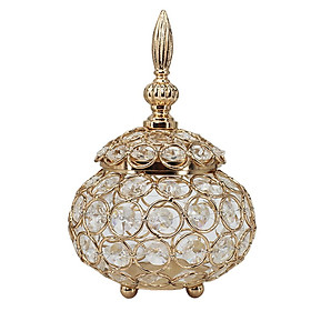 2x Crystal Crystal Tealight Candle Holder Golden