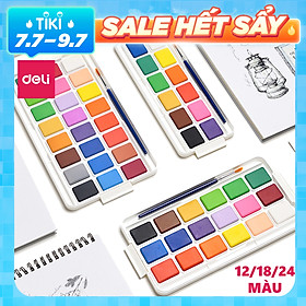 Màu Nước Dạng Nén Deli - 12 Màu/18 Màu/24 Màu - 73868 / 73869 / 73870