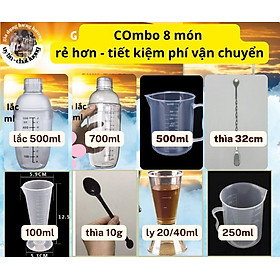 Combo 8 món dụng cụ pha chế cần thiết giá chuẩn cho quầy bar pha chế trà sữa, bartender
