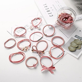 Hộp 12 sợi - Phụ kiện tóc nữ cột tóc Hàn Quốc SUNZIN 031-036 nữ tính nhiều màu sắc xinh đẹp