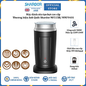 Máy đánh sữa tạo bọt cao cấp thương hiệu Shardor MF515B - Chất liệu: Inox 304 và nhựa ABS - Hàng Nhập Khẩu