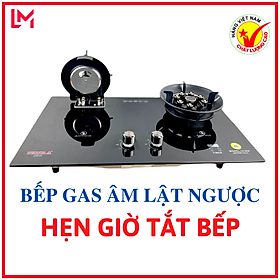 Bếp ga âm lật hẹn giờ tắt bếp IKURA IV-808 - có kiềng chắn gió tiết kiệm gas và kiềng phụ bằng gang có thể tháo rời - Hàng Chính Hãng