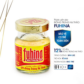 Hình ảnh [1 lọ x 70ml] Lọ nước yến sào Đông Trùng Hạ Thảo FUHINA 12% đạt chất lượng tiêu chuẩn quốc tế, không chất bảo quản, Tăng cường sinh lực và phục hồi sức khỏe người bệnh