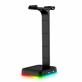D9 RGB Gaming Headphone Stand Headset Holder Hanger Rack With Wireless Charger Stable Base